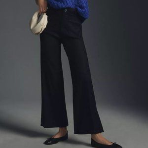 The Colette Cropped Wide-Leg Linen Pants by Maeve (anthro NWT)